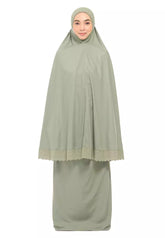 Siti Khadijah telekung Signature Amiely in Ash Green