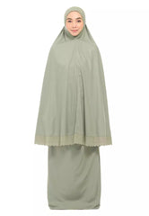 Siti Khadijah telekung Signature Amiely in Ash Green
