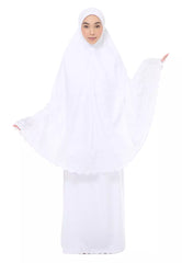 Siti Khadijah Telekung Signature Lunara in White