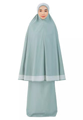 Siti Khadijah Telekung Broderie Yuzuk in Iceberg Green