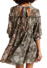 Ted Baker Women's Khaki Printed GGT Tiered Swing