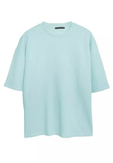 Mint Men's Basic Oversize/Wide Cut Crew Neck Short Sleeves Textured T-shirt