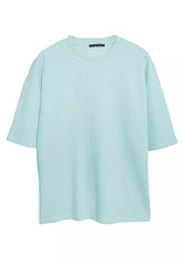 Mint Men's Basic Oversize/Wide Cut Crew Neck Short Sleeves Textured T-shirt