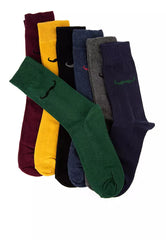 Men's Multicolored Cotton Mustache Pattern 7-Pack Socket/Long Socks