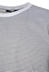 White Men's Regular/Regular Cut Striped T-Shirt