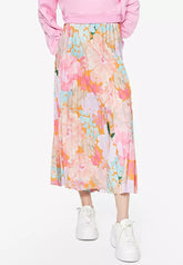 Pleated Printed Skirt