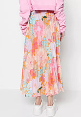 Pleated Printed Skirt