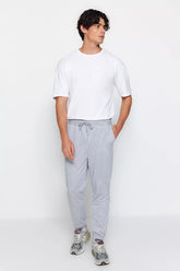 Gray Men's Basic Oversize/Wide-Fit Sweatpants Trousers