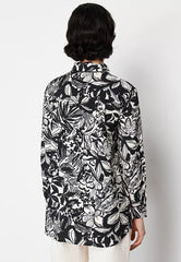 Piping Detailed Floral Shirt