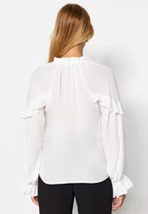 Flounce High Collar Blouse