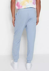 Blue Men's Basic Regular/Normal Cut Jogger Pants With Elasticated Legs