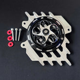 Ab/vario cnc aluminum water tank cover + 3D cnc radiator fan with red salaya dragon temple screws with full accessories (installed like original) -By Sea Courier Method 🚢📦