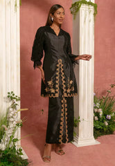 Embroidered Pleated Kurung Labuh