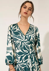 Recycled Polyester Tribal Wrap Dress