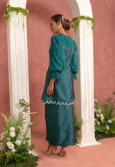 Embroidered Pleated Kurung Labuh