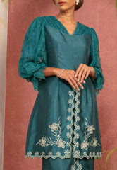 Embroidered Pleated Kurung Labuh
