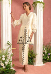 Embroidered Pleated Kurung Labuh
