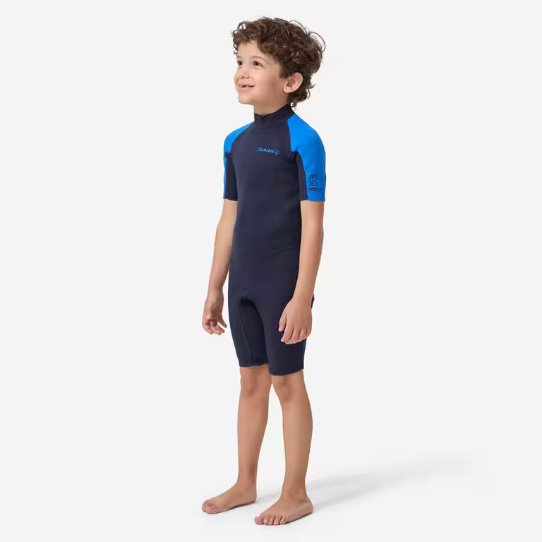 100 kid's 1.5 mm neoprene blue Shorty Surfing wetsuit