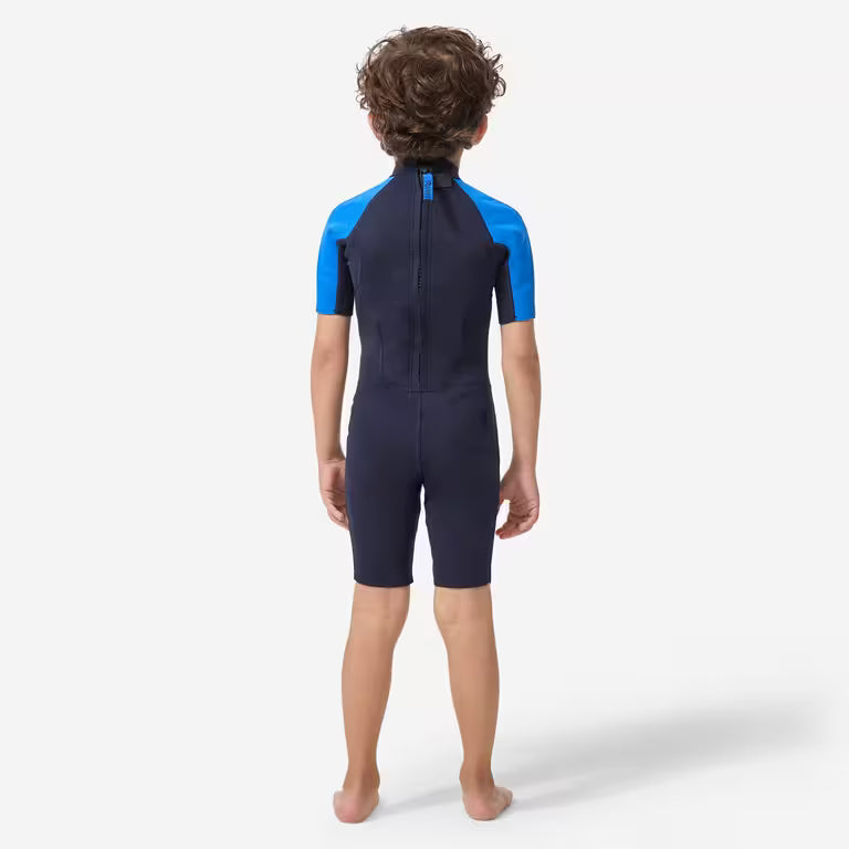 100 kid's 1.5 mm neoprene blue Shorty Surfing wetsuit
