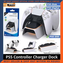 DOBE PS5 Controller Charger Dock Breathing Lamp Dual Sense Fast Charging Stand Station for PlayStation 5 TP5-0521B -By Sea Courier Method 🚢📦