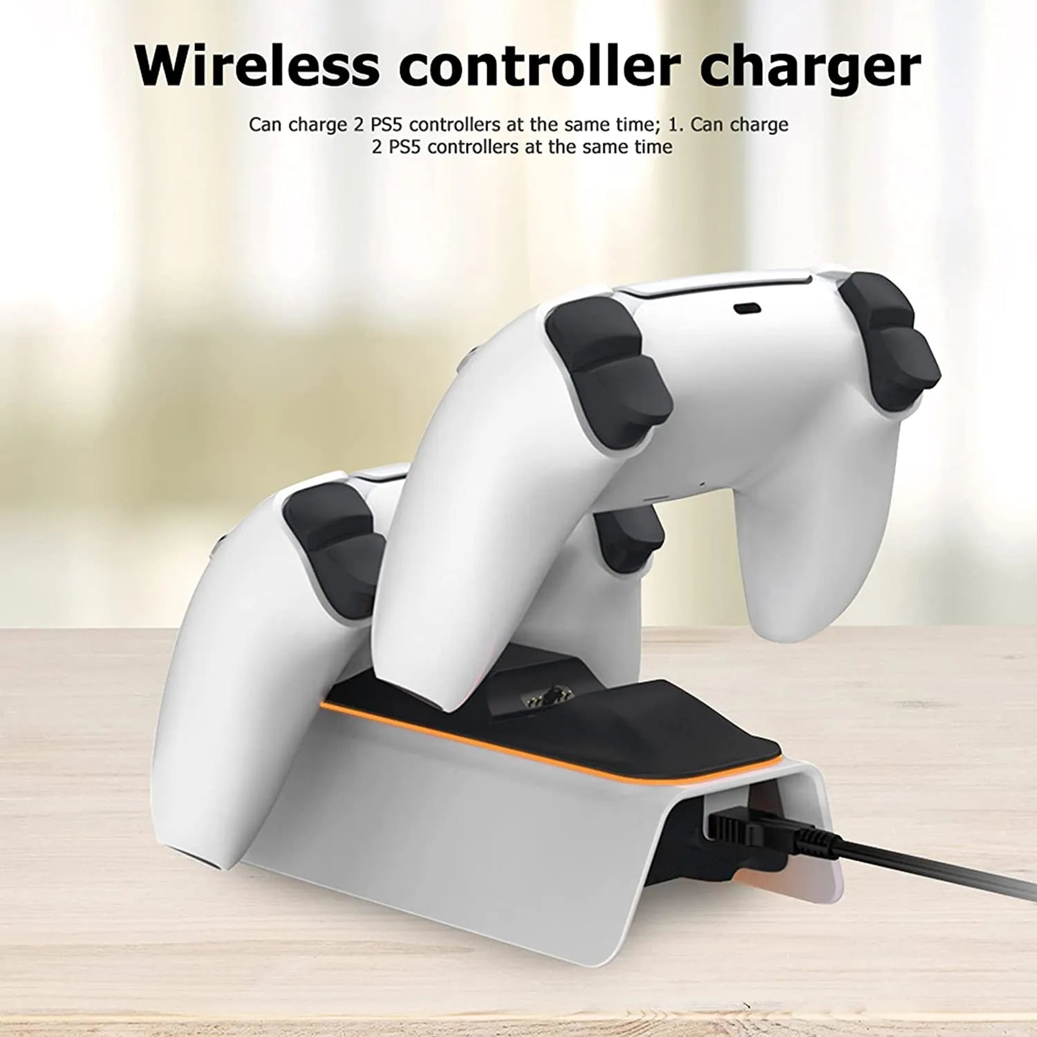 DOBE PS5 Controller Charger Dock Breathing Lamp Dual Sense Fast Charging Stand Station for PlayStation 5 TP5-0521B -By Sea Courier Method 🚢📦