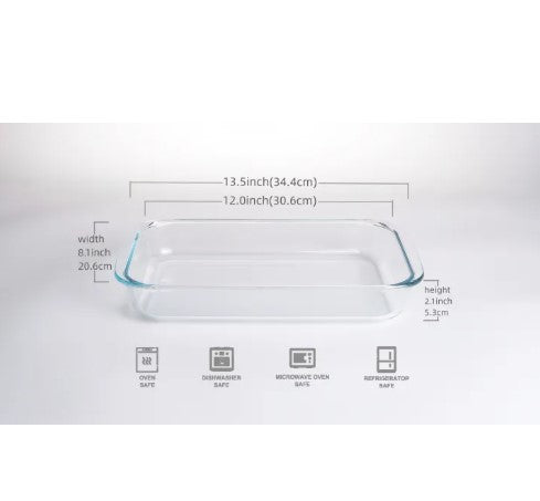 Ready stock Tempered Glass Bakeware Baking Plate Microwave safe Oven tray Dineer Plate Christmas Tableware Dish Wedding Doorgift1L1.5L -By Sea Courier Method 🚢📦