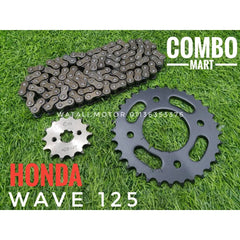 SPOCKET 428 STANDARD SIZE HONDA WAVE 125 /WAVE 110 /WAVE 100R /DASH 110 COMBO SET WITH CHAIN -By Sea Courier Method 🚢📦