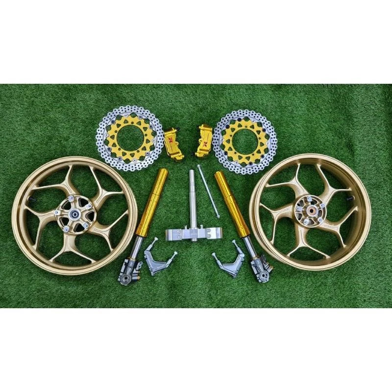 Yamaha Y15ZR / NVX Combo Double Disc VS02 Package Set With Sport Rim Y15 Y16ZR RAPIDO CALIPER V7 V2 DISC PLATE USD FORK -By Sea Courier Method 🚢📦