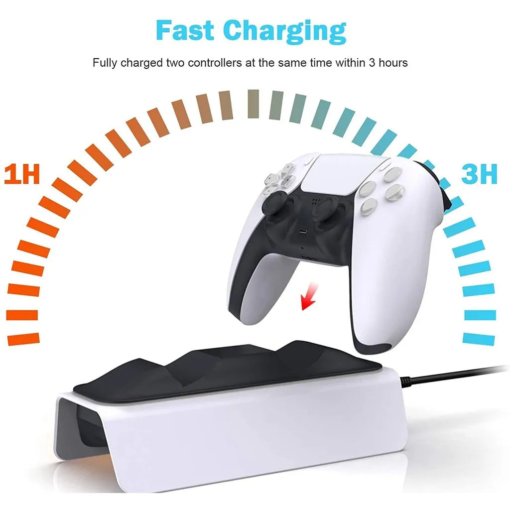 DOBE PS5 Controller Charger Dock Breathing Lamp Dual Sense Fast Charging Stand Station for PlayStation 5 TP5-0521B -By Sea Courier Method 🚢📦