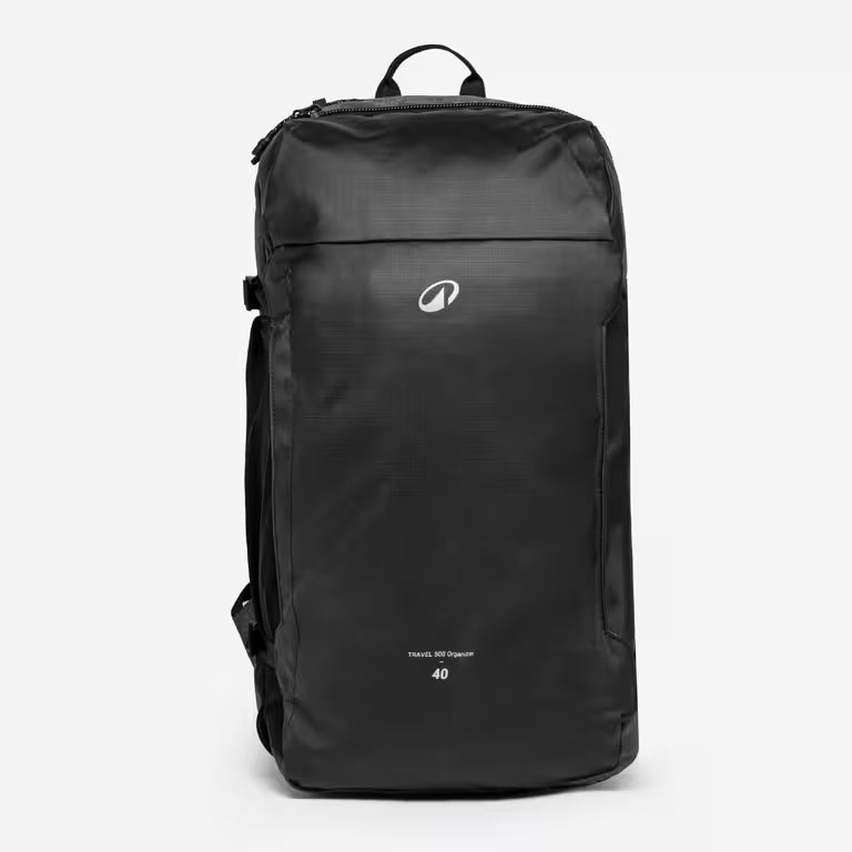 40 L travel backpack, Travel 500 Organiser - Black