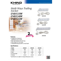 KHIND Trailing Socket LN8134W -By Sea Courier Method 🚢📦