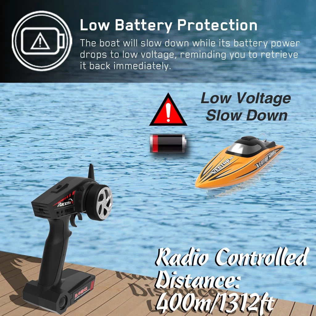 VOLANTEXRC RC Boat Control VectorSR80 Pro 2.4GHz High Speed 80km/h Brushless Radio Controlled Motor Racing Boat For Lake -By Sea Courier Method 🚢📦