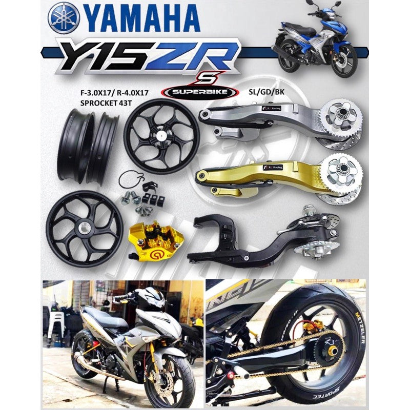 Y15ZR Y16ZR Y16-ZR Y15 V1 V2 Single Sided Swing Arm + Sportrim and Caliper Rim F-3.0×17 R-4.0×17 -By Sea Courier Method🚢📦