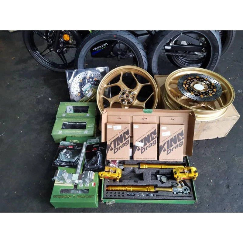 Yamaha Y15ZR / NVX Combo Double Disc VS02 Package Set With Sport Rim Y15 Y16ZR RAPIDO CALIPER V7 V2 DISC PLATE USD FORK -By Sea Courier Method 🚢📦