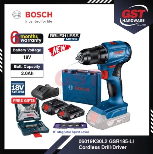 Bosch Cordless Drill/Screwdriver GSR185-LI (18V) Professional Drill Bosch Bosch 18V Cordless Drill Power Tools -By Sea Courier Method 🚢📦