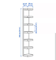 LACK Wall shelf unit, black-brown, 30x190 cm