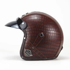 Retro Motorcycle Helmet PU Leather