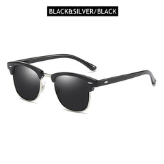 Polarized Retro Half Frame Sunglasses