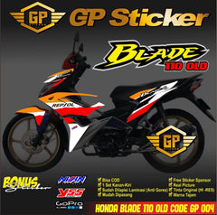Honda BLADE 110 R OLD MOTORCYCLE STICKER - HONDA BLADE 110 OLD REPSOL GP 004 MOTORCYCLE STRIPING STICKER -By Sea Courier Method 🚢📦