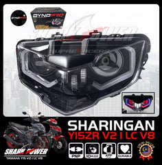 Y15 V2 LC V8 Sharingan Head Lamp I APP Control / 10+ Colour Mode LED I Dynopro PNP For YAMAHA Y15ZR V2 I LC 135 V8 -By Sea Courier Method 🚢📦