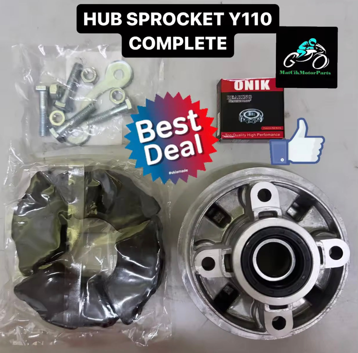 YAMAHA HUB SPROCKET (STD) COMPLETE SET Y80/Y100/Y110/RXZ/SRL115/LC135 4S/LC-2/LC135 5S/ Y125Z/Y125ZR/Y15Z/Y15ZR/Y16ZR/FZ150 -By Sea Courier Method 🚢📦