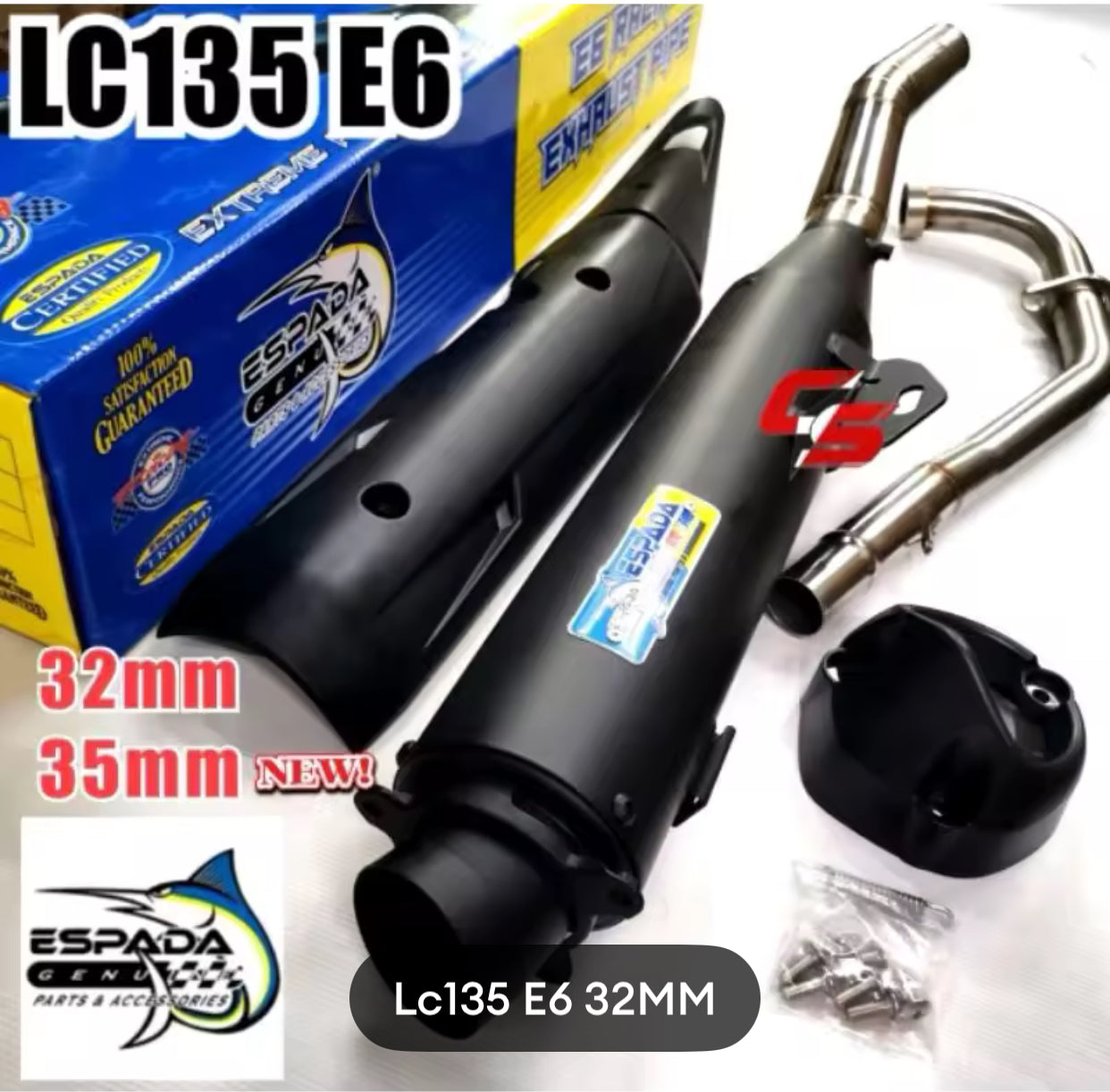 XRACING RS150 VF3I LC135 Y15ZR Y15 Y16ZR Y16 Espada E6 E7 Standard racing Exhaust 32mm 35mm 28mm -By Sea Courier Method 🚢📦