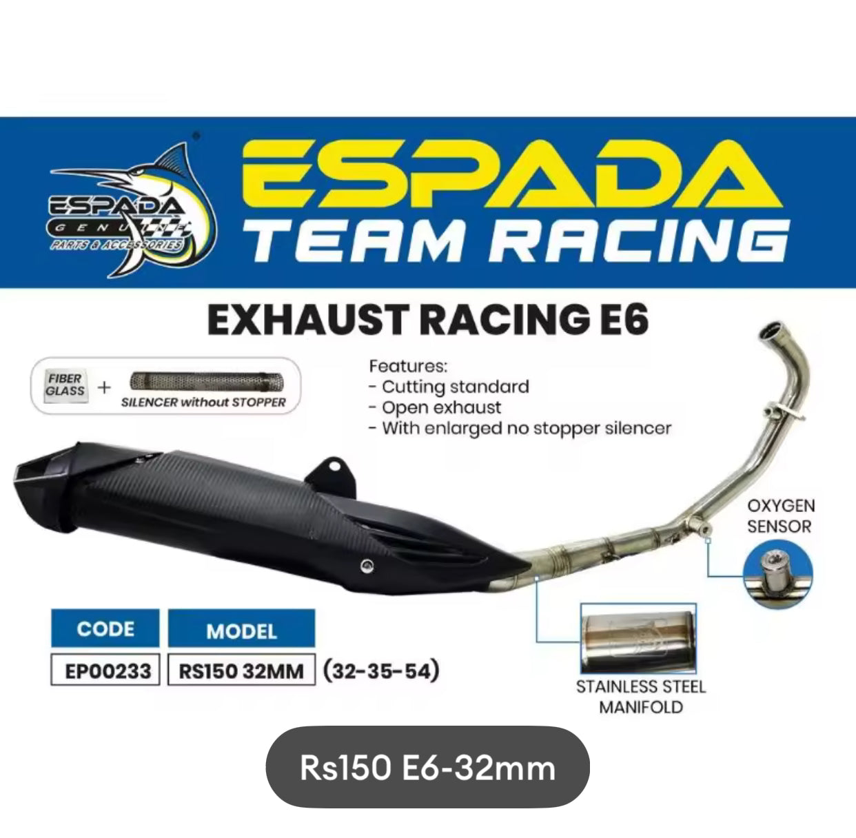 XRACING RS150 VF3I LC135 Y15ZR Y15 Y16ZR Y16 Espada E6 E7 Standard racing Exhaust 32mm 35mm 28mm -By Sea Courier Method 🚢📦