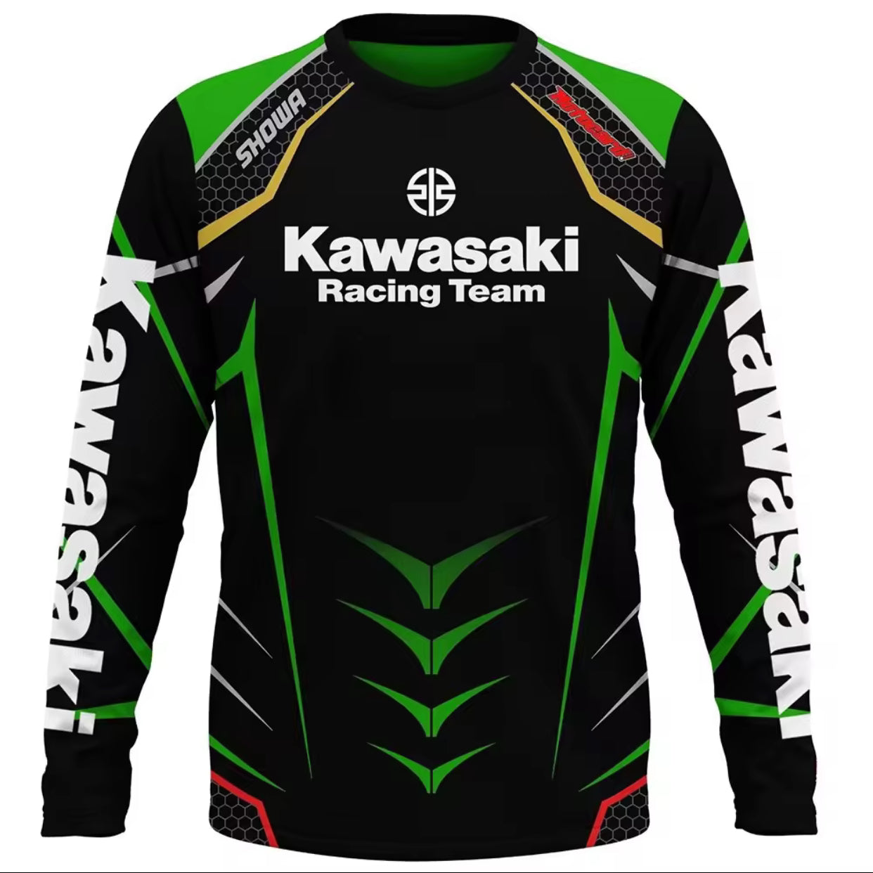 Kawasaki Motorcycle Racing Team Men Colourful T-shirt Long Sleeve Spring And Autumn Men Tee Shirts 2024 New Sports Streatwear Style Children Clothes Tops -By Sea Courier Method 🚢📦