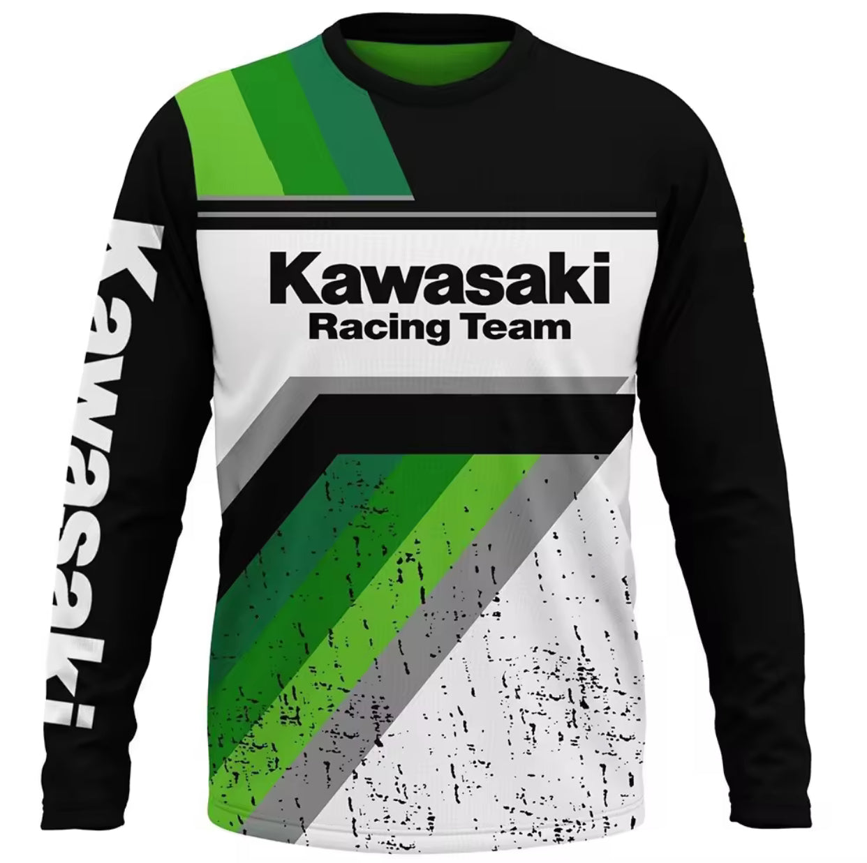 Kawasaki Motorcycle Racing Team Men Colourful T-shirt Long Sleeve Spring And Autumn Men Tee Shirts 2024 New Sports Streatwear Style Children Clothes Tops -By Sea Courier Method 🚢📦