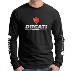 Ducati Bike Motorcycle Racing MotoGP 100% Cotton Long Sleeve T-Shirt 3 -By Sea Courier Method 🚢📦
