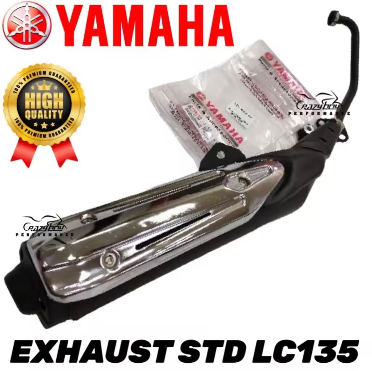 ☟YAMAHA LC135 4S 5S NEW STANDARD EXHAUST PAIP LC135 V1 V2 V3 V4 V5 V6 V7 LC4S EKZOS STD KILANG LC135 Standard Pipe YAMAHA -By Sea Courier Method 🚢📦