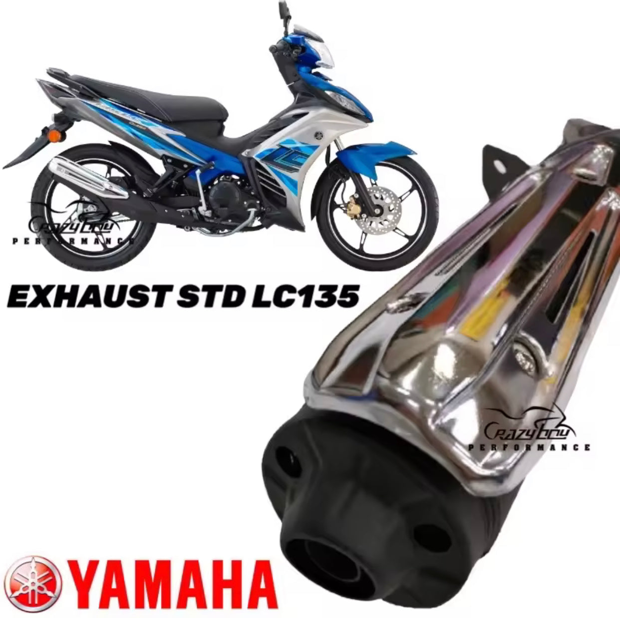 ☟YAMAHA LC135 4S 5S NEW STANDARD EXHAUST PAIP LC135 V1 V2 V3 V4 V5 V6 V7 LC4S EKZOS STD KILANG LC135 Standard Pipe YAMAHA -By Sea Courier Method 🚢📦