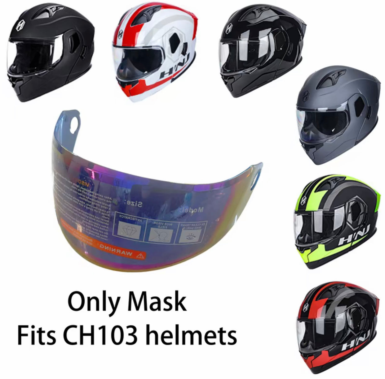 HNJ Flip Up Helmet Motorcycle Double Visor Modular Full Face-By Sea Courier Method 🚢📦