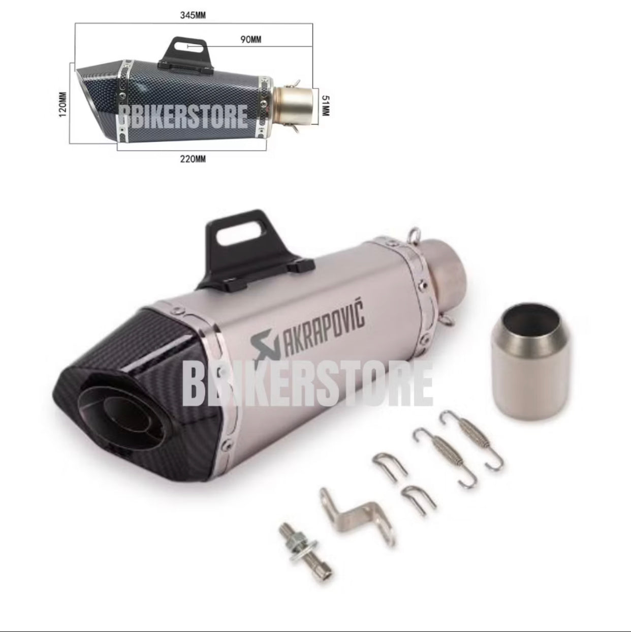 ￼Motorcycle Exhaust Scooter Modified exhaust Akrapovic Muffler Only pipe Sport Bike R15v3 R25V3 MT25 MT09 Z800 Z900 R1 -By Sea Courier Method 🚢📦